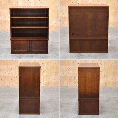 ≪zyt2386ジ≫ 本棚/飾り棚 幅85cm 配線孔付き 書棚/キャビネット/ラック/収納棚/昭和レトロ家具/ビンテージ家具/中古家具/宮城県仙台市 70801-09の画像