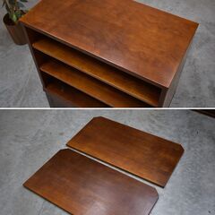 ≪zyt2386ジ≫ 本棚/飾り棚 幅85cm 配線孔付き 書棚/キャビネット/ラック/収納棚/昭和レトロ家具/ビンテージ家具/中古家具/宮城県仙台市 70801-09の画像