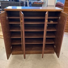 ☆値下げ☆K2508-109 坂本タンス店 下駄箱 シューズラック 昭和レトロ キズ汚れ有りの画像