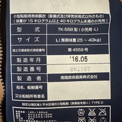 ライフジャケット　子供用
の画像