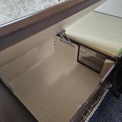 決まりました【☘️中古】国産畳仕様 バネ式跳ね上げシングルロングベッド(ロングフットボード付き)の画像