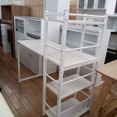 ★リユースのサカイつくば店★TK6134 ニトリ 収納棚付きデスク ホワイト H115×D53×W110 クリーニング済みの画像