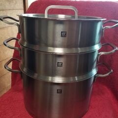 ヘンケルス　 ステンレス製 　24cm　両手鍋　 満水約6L　 中古品の画像