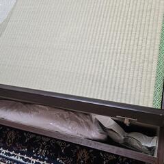 決まりました【☘️中古】国産畳仕様 バネ式跳ね上げシングルロングベッド(ロングフットボード付き)の画像