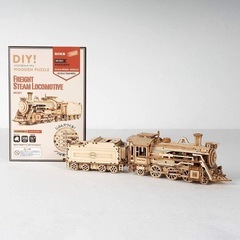 【完成品】ウッドパズル　貨物蒸気機関車の画像