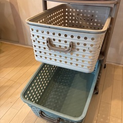 バスケットラック3型キャスター付 3段の画像