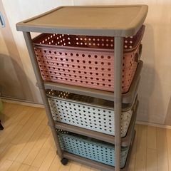 バスケットラック3型キャスター付 3段の画像