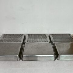 水切りバット ステンレス製 18-8 3点 セット 6枚取 厨房 厨房機器 店舗用品 調理器具 キッチン用品 業務用 まとめ まとめ売り A0143の画像
