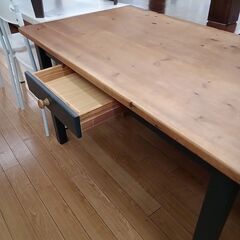 ★リユースのサカイつくば店★TK6135  ダイニングテーブル ブラウン H73×D70×W120 クリーニング済みの画像