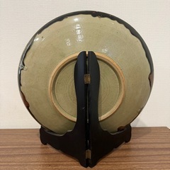 益子焼　飾り皿　陶器　幅約43cmの画像