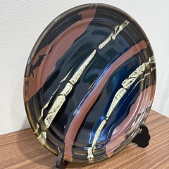 益子焼　飾り皿　陶器　幅約43cmの画像