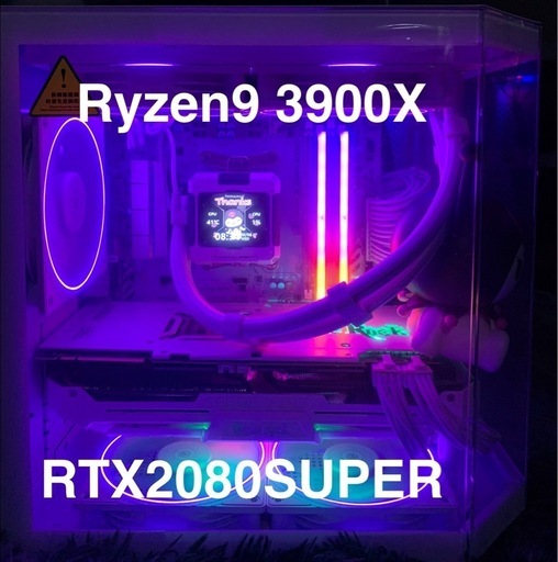 ゲーミングPC/Ryzen9 3900X/RTX2080/メモリ32G/水冷 期間限定価格！水冷液晶高性能ゲーミングPC Ryzen9 3900X RTX2080