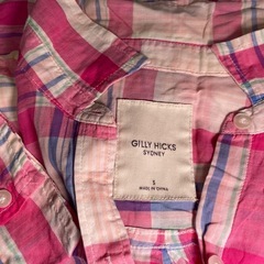 GILLY HICKS チェック柄シャツ ピンク系 Sサイズの画像