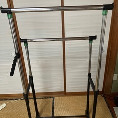 衣類ハンガーラック　洋服掛け　衣装整理　収納　片付け　シワ防止　軽量　2列タイプ　　の画像