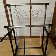 衣類ハンガーラック　洋服掛け　衣装整理　収納　片付け　シワ防止　軽量　2列タイプ　　の画像