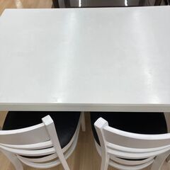 ★ジモティ割引あり★【リユースのサカイ野々市店】ダイニングセット 4人用 ホワイト イス×2 ベンチ×1 115(幅)×75(奥行き)×72(高さ) ※クリーニング済みの画像