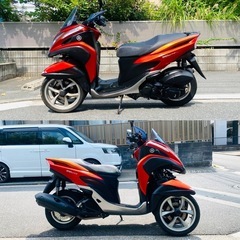 ヤマハトリシティ125  お洒落な赤黒カラー♪[普通免許仕様へ改造可]の画像