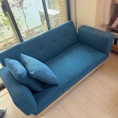 LOWYA 2人掛け リクライニングソファ 天然木脚の画像