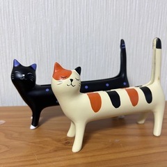 未使用品　黒ネコ、トラネコ　写真立ての画像