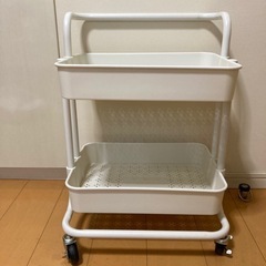 キッチンワゴン　キャスター付き　白 の画像