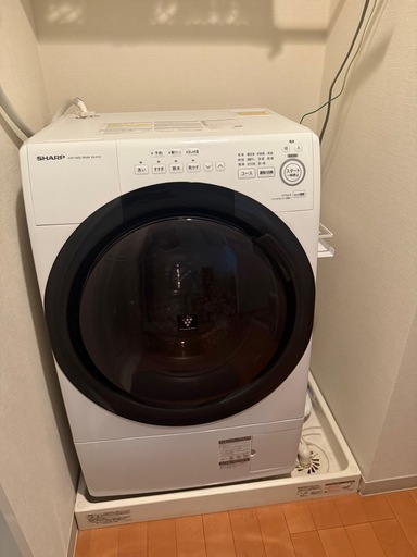 シャープ ドラム式 洗濯乾燥機 ES-S7G-WL ヒーターセンサー乾燥 左開き(ヒンジ左) 洗濯7kg/乾燥3.5kg クリスタルホ