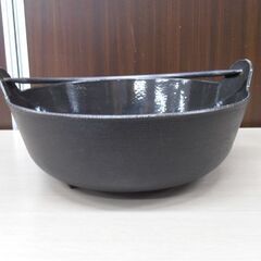 ISHIGAKI いろり鍋 蓋なし 鉄製 30㎝ 内面黒ホーロー仕上げ 中古 イシガキ産業 囲炉裏鍋 苫小牧西店の画像