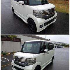平成 24 年式 ／ ホンダ ／ NーBOX カスタム ／ G Lパッケージ ／ 無事故 ／ 禁煙車 ／ 純正 エアロパーツ／アルミホイール／ 左パワースライドドア ／ スマートキー 2本あり ／ 純正ナビ ／ フルセグテレビ／ ＥＴＣ／ 最高級 スパークプラグ／ ワコーズ エンジンオイル など 交換／ 車内 清掃済み／ 車検 09/01の画像