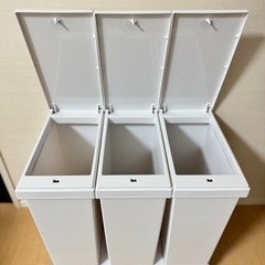 アスベル ゴミ箱 20L×3 プッシュ式 3分別ワゴン キャスター付きの画像