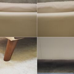 ≪zyt2387ジ限≫ ニトリ 2人掛けソファ Nシールド コウテイ3 BE/ベージュ 引っかきキズに強い合成皮革N-Shield/2人用/中古家具/宮城県仙台市 70806-07の画像