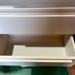 収納棚　棚　キッチン収納　レンジボード　白　ホワイト　引き出し付き　食器棚【横59.9奥32高184.5】の画像