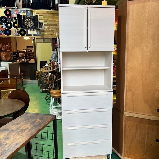 収納棚 棚 キッチン収納 レンジボード 白 セール ホワイト 引き出し