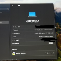 MacBook Air（Retina,13インチ,2019）　256GBの画像