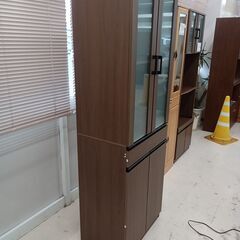 リユースのサカイ栃木店★ジモティ割あり★  食器棚 ブラウン W60×D40×H178 クリーニング済み TC10151の画像