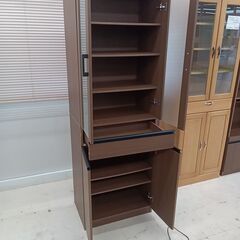 リユースのサカイ栃木店★ジモティ割あり★  食器棚 ブラウン W60×D40×H178 クリーニング済み TC10151の画像