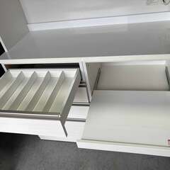NITORI LIGARE シリーズ GH-120KB-WH キッチンボード 120cm 食器棚  Used・キレイの画像