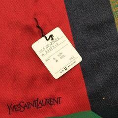 0810-121 イヴサンローラン 大判スカーフ 毛60%絹40% 135X135cmの画像