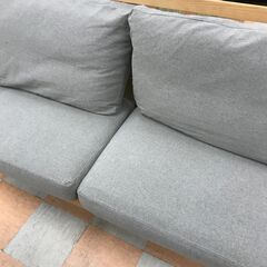 【ｼﾞｬﾝｸﾞﾙｼﾞｬﾝｸﾞﾙ金沢店】  ソファー2人用 木製 ｸﾞﾚｰ W176×D80×H84 クリーニング済み												の画像