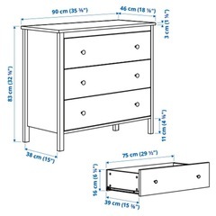 [ご相談中]使用3年未満◇IKEA 3段チェスト(引き出し×3) | ホワイト の画像