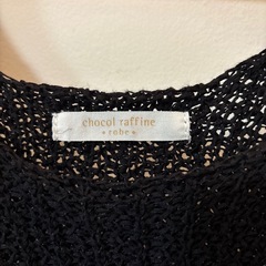 chocol raffine robe ブラック ノースリーブニット サイズFの画像