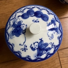 唐子柄　蓋付湯呑み4セット　小皿付の画像