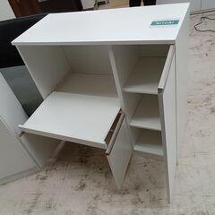 リユースのサカイ栃木店★ジモティ割あり★ NITORI レンジ台 ホワイト W90×D40×H89.5 クリーニング済み TC10156の画像