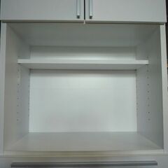 訳アリ 幅60cm 木製 キッチン収納 ホワイト 食器棚 レンジラック 収納棚 札幌市東区 新道東店の画像