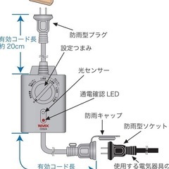 リーベックス(Revex) コンセント 光センサー付き タイマーコンセント CDS24の画像