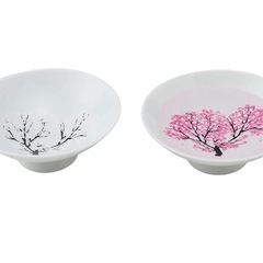 
【温度をデザインに】 丸モ高木陶器 冷感桜 白平盃 ペアセット おちょこの画像