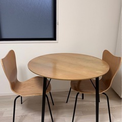 ダイニングテーブル　円形　90cm 　椅子セットも可の画像