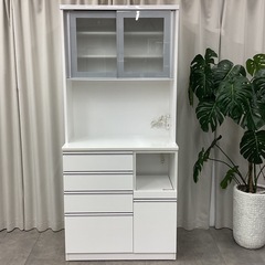 KH-22【新入荷　リサイクル品】ニトリ　レジューム90 オープンキッチンボード　白の画像