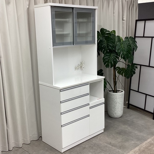 KH-22【新入荷　リサイクル品】ニトリ　レジューム90 オープンキッチンボード　白