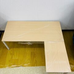 【新品・未使用】サンワサプライ ローデスクL字型 100-DESKL003 ライトブラウンの画像
