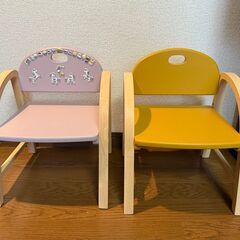 子供用椅子、キッズ　チェア、２脚、木製の画像