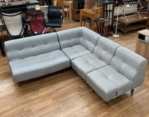 ジモティー限定価格！S223 ⭐ 日本製 ダイニングソファ4点セット コーナーソファセット 幅190cm 奥行193cm USED